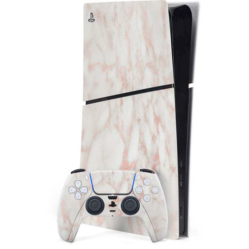 Rose Gold Marble PS5 Slim Digital Edition Bundle Skin