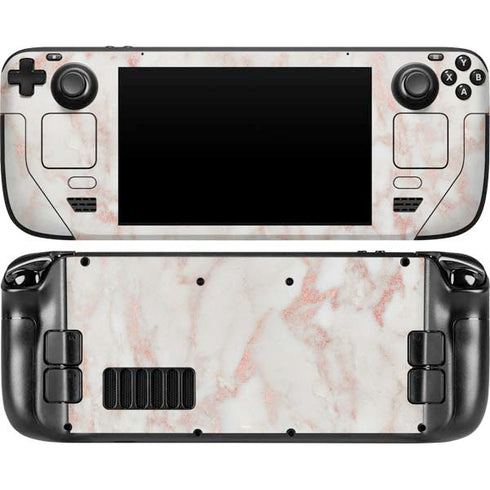 Rose Gold Marble Steam Deck Handheld Gaming Computer Skin