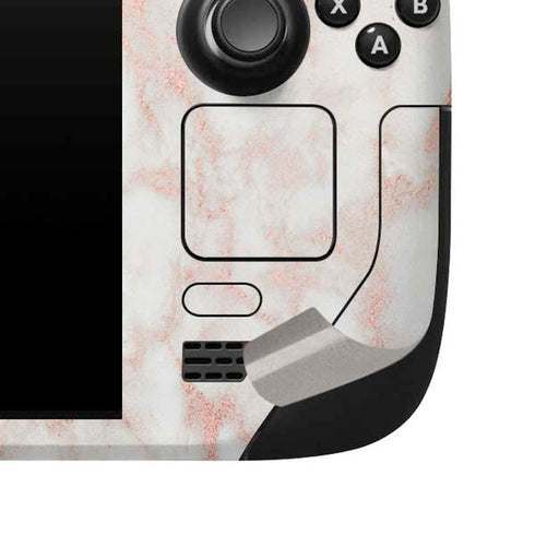 Rose Gold Marble Steam Deck Handheld Gaming Computer Skin