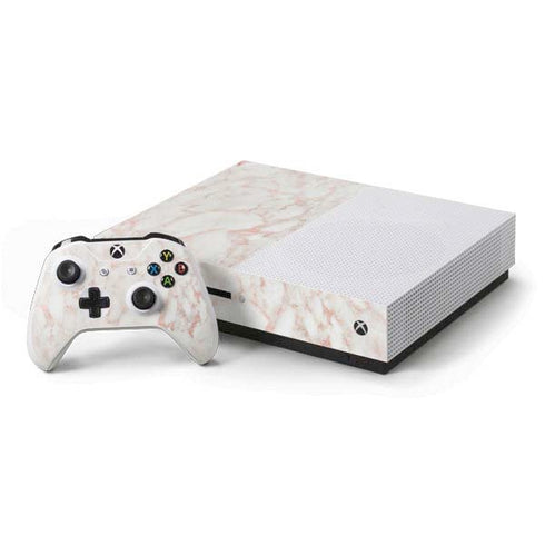 Rose Gold Marble Xbox One S Console and Controller Bundle Skin