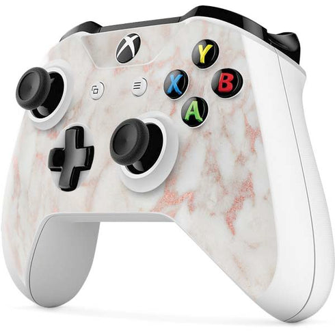 Rose Gold Marble Xbox One S Controller Skin