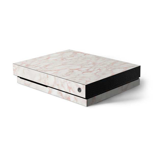 Rose Gold Marble Xbox One X Console Skin
