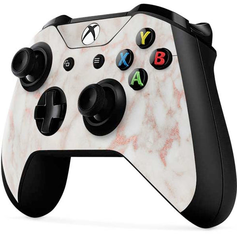 Rose Gold Marble Xbox One X Controller Skin