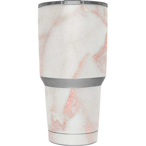 Rose Gold Marble Yeti 30oz Rambler Tumbler Skin