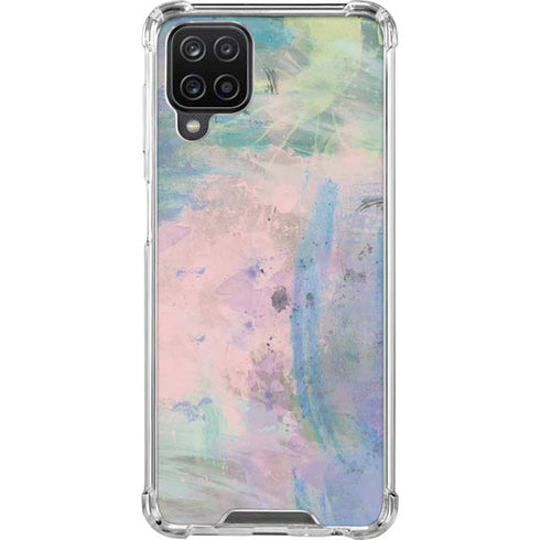 Rose Quartz & Serenity Abstract Galaxy A12 Clear Case
