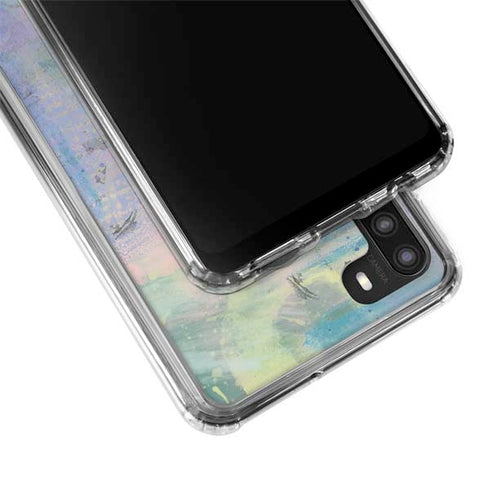 Rose Quartz & Serenity Abstract Galaxy A21 Clear Case