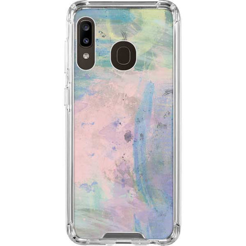 Rose Quartz & Serenity Abstract Galaxy A30 Clear Case