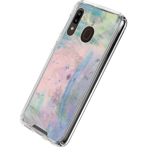 Rose Quartz & Serenity Abstract Galaxy A30 Clear Case