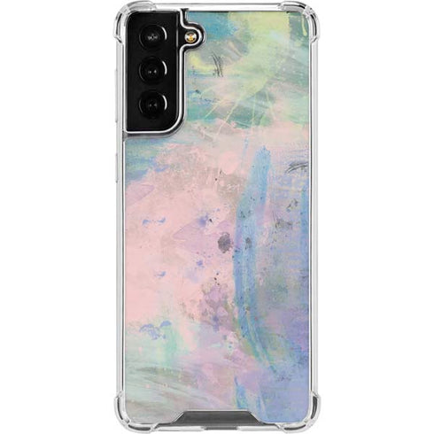 Rose Quartz & Serenity Abstract Galaxy S21 FE Clear Case