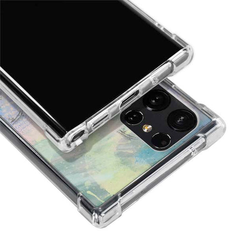 Rose Quartz & Serenity Abstract Galaxy S22 Ultra Clear Case