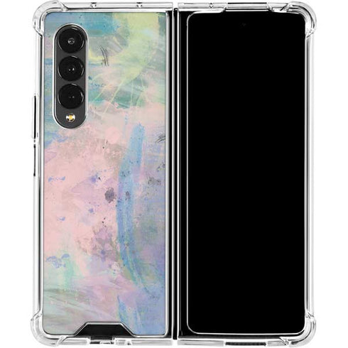 Rose Quartz & Serenity Abstract Galaxy Z Fold4 5G Clear Case