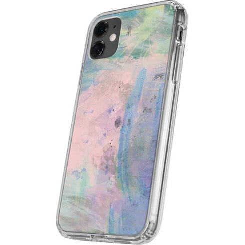 Rose Quartz & Serenity Abstract iPhone 11 Clear Case
