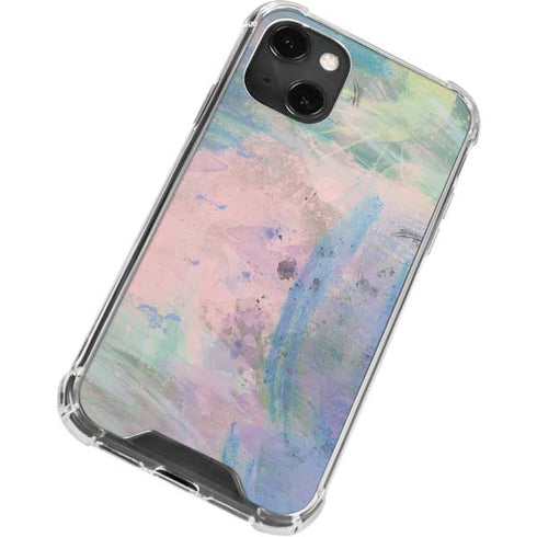 Rose Quartz & Serenity Abstract iPhone 13 Mini Clear Case