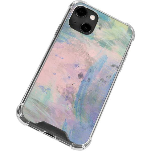 Rose Quartz & Serenity Abstract iPhone 14 Clear Case