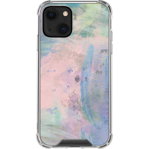 Rose Quartz & Serenity Abstract iPhone 14 Plus Clear Case