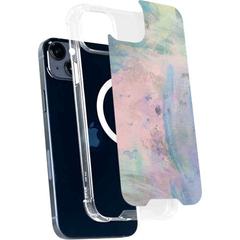 Rose Quartz & Serenity Abstract iPhone 15 Plus MagSafe Case