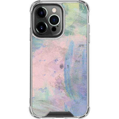 Rose Quartz & Serenity Abstract iPhone 14 Pro Clear Case