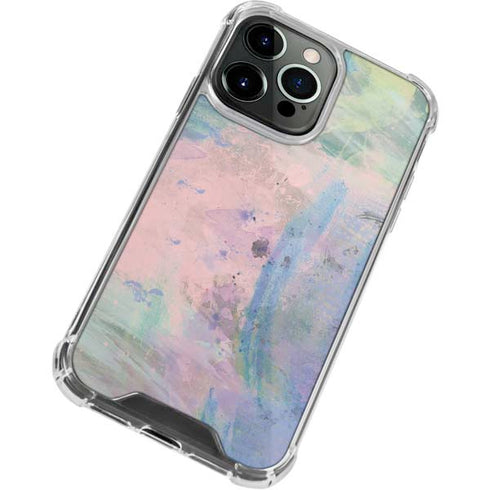 Rose Quartz & Serenity Abstract iPhone 15 Pro Clear Case