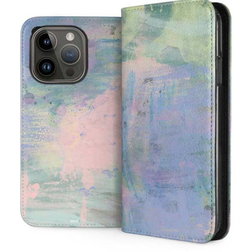 Rose Quartz & Serenity Abstract iPhone 14 Pro Folio Case