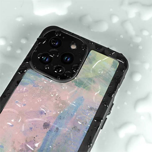 Rose Quartz & Serenity Abstract iPhone 14 Pro Max Waterproof Case