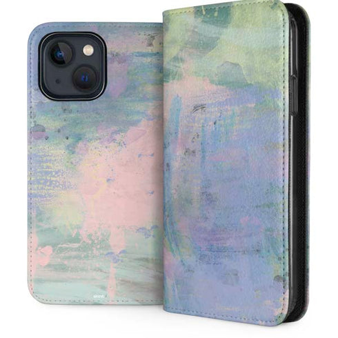 Rose Quartz & Serenity Abstract iPhone 15 Plus Folio Case