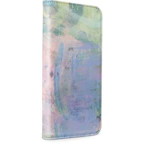 Rose Quartz & Serenity Abstract iPhone 15 Plus Folio Case