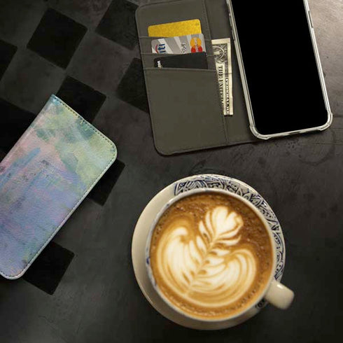 Rose Quartz & Serenity Abstract iPhone 15 Pro Folio Case