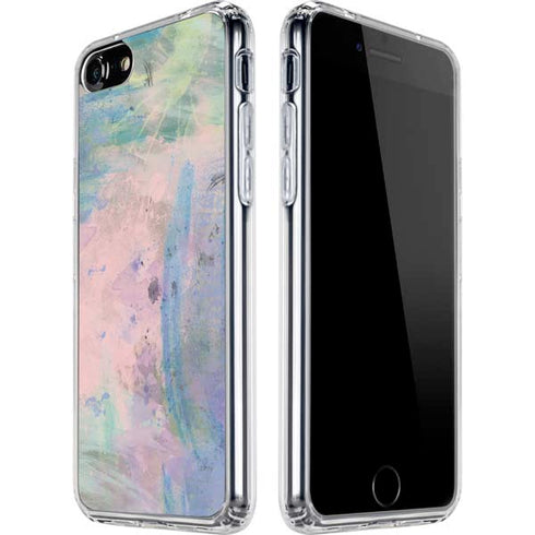 Rose Quartz & Serenity Abstract iPhone SE (2nd & 3rd Gen) Clear Case