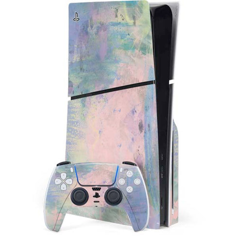 Rose Quartz & Serenity Abstract PS5 Slim Disk Bundle Skin
