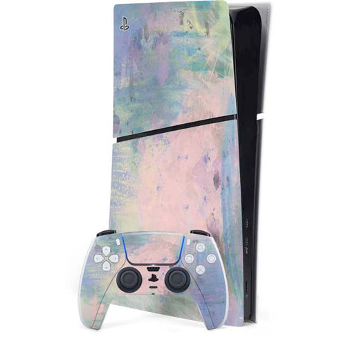 Rose Quartz & Serenity Abstract PS5 Slim Digital Edition Console Skin