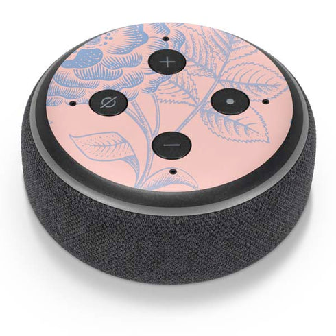 Rose Quartz & Serenity Floral Amazon Echo Dot Skin