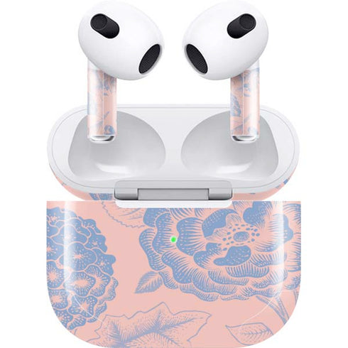 Rose Quartz & Serenity Floral Apple AirPods (3rd Gen 2021) Skin