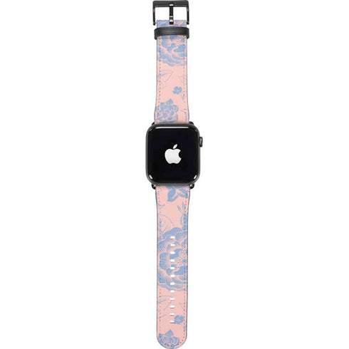 Rose Quartz & Serenity Floral Apple Watch Band 42-44mm