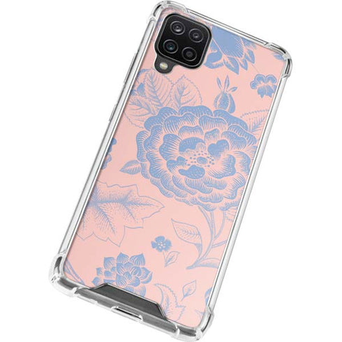 Rose Quartz & Serenity Floral Galaxy A12 Clear Case