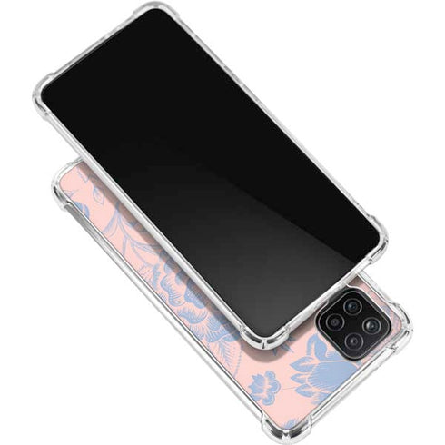 Rose Quartz & Serenity Floral Galaxy A12 Clear Case