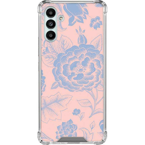Rose Quartz & Serenity Floral Galaxy A13 5G Clear Case