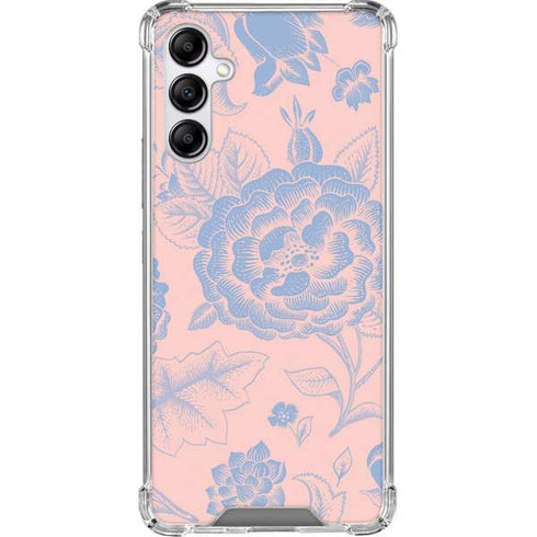 Rose Quartz & Serenity Floral Galaxy A14 5G Clear Case