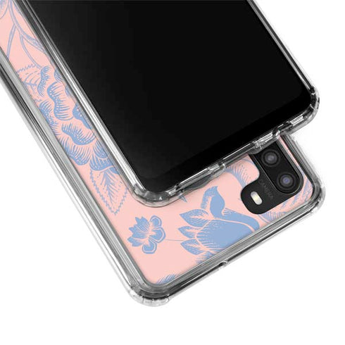 Rose Quartz & Serenity Floral Galaxy A21 Clear Case
