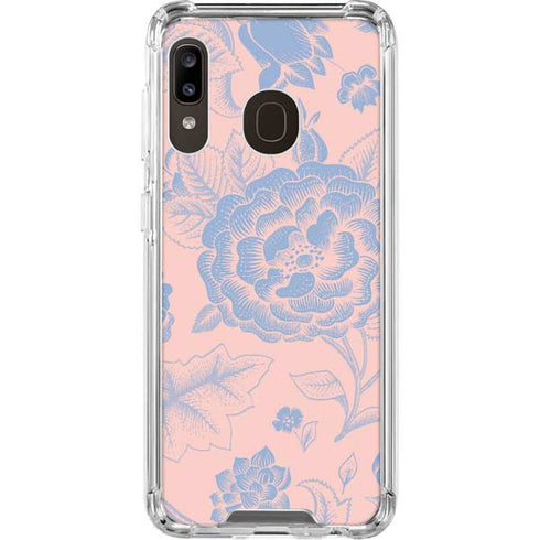 Rose Quartz & Serenity Floral Galaxy A30 Clear Case