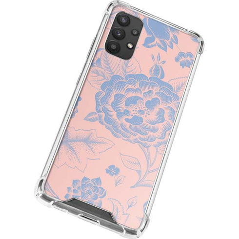 Rose Quartz & Serenity Floral Galaxy A32 5G Clear Case