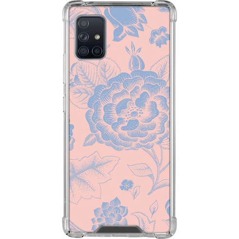 Rose Quartz & Serenity Floral Galaxy A51 5G Clear Case