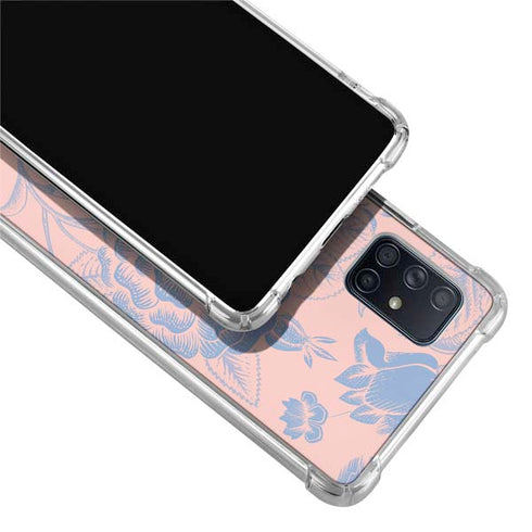Rose Quartz & Serenity Floral Galaxy A51 5G Clear Case