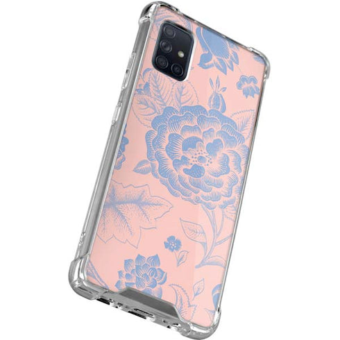 Rose Quartz & Serenity Floral Galaxy A51 5G Clear Case