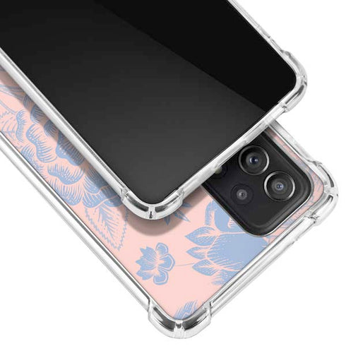 Rose Quartz & Serenity Floral Galaxy A52 5G Clear Case