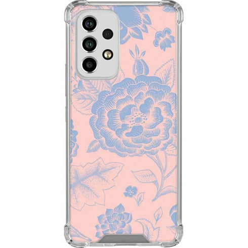 Rose Quartz & Serenity Floral Galaxy A53 5G Clear Case