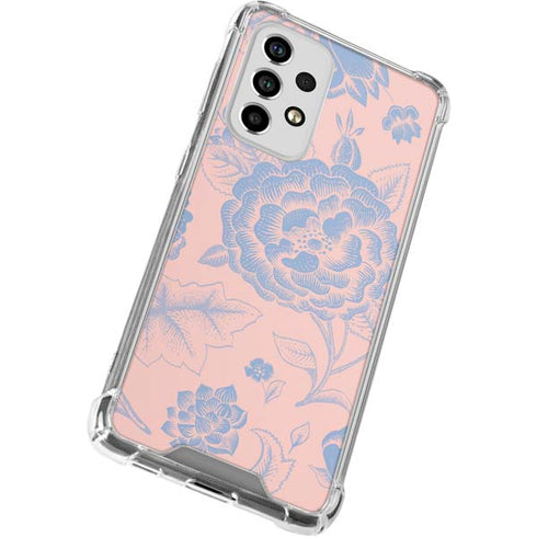 Rose Quartz & Serenity Floral Galaxy A53 5G Clear Case