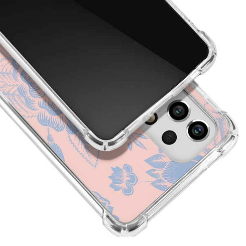 Rose Quartz & Serenity Floral Galaxy A53 5G Clear Case