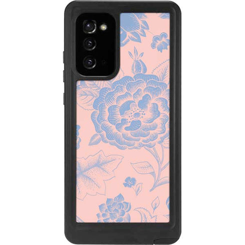 Rose Quartz & Serenity Floral Galaxy Note20 5G Waterproof Case