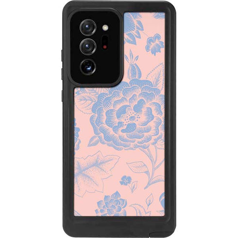 Rose Quartz & Serenity Floral Galaxy Note20 Ultra 5G Waterproof Case