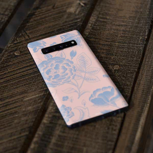 Rose Quartz & Serenity Floral Galaxy S10 Plus Skin